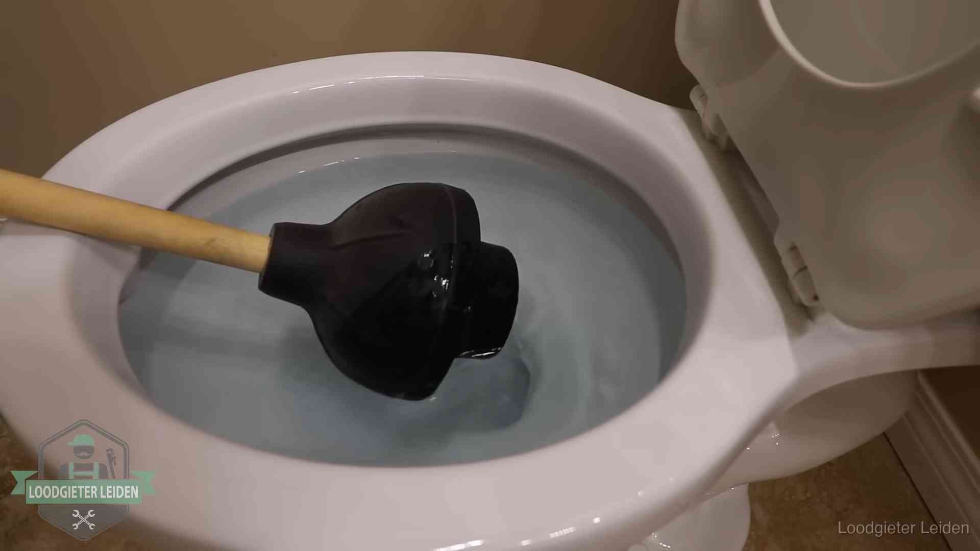 Wc vol water in Leiden Plopper in een wc-pot die vol water staat in Leiden